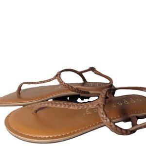 NEW-Size 8.5M Womens Copper Key Summerbreak Braided Strap Flat Sandals Brown